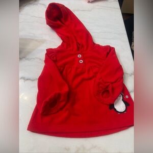 Child Of Mine Carter’s 6-9 Months Baby Girls Red Fleece Hoodie Jacket Winter